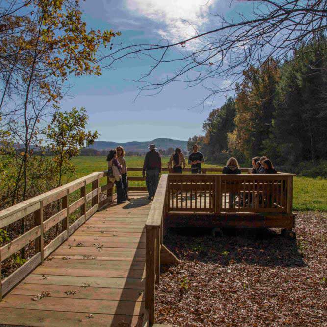 people resting while on a walking trail